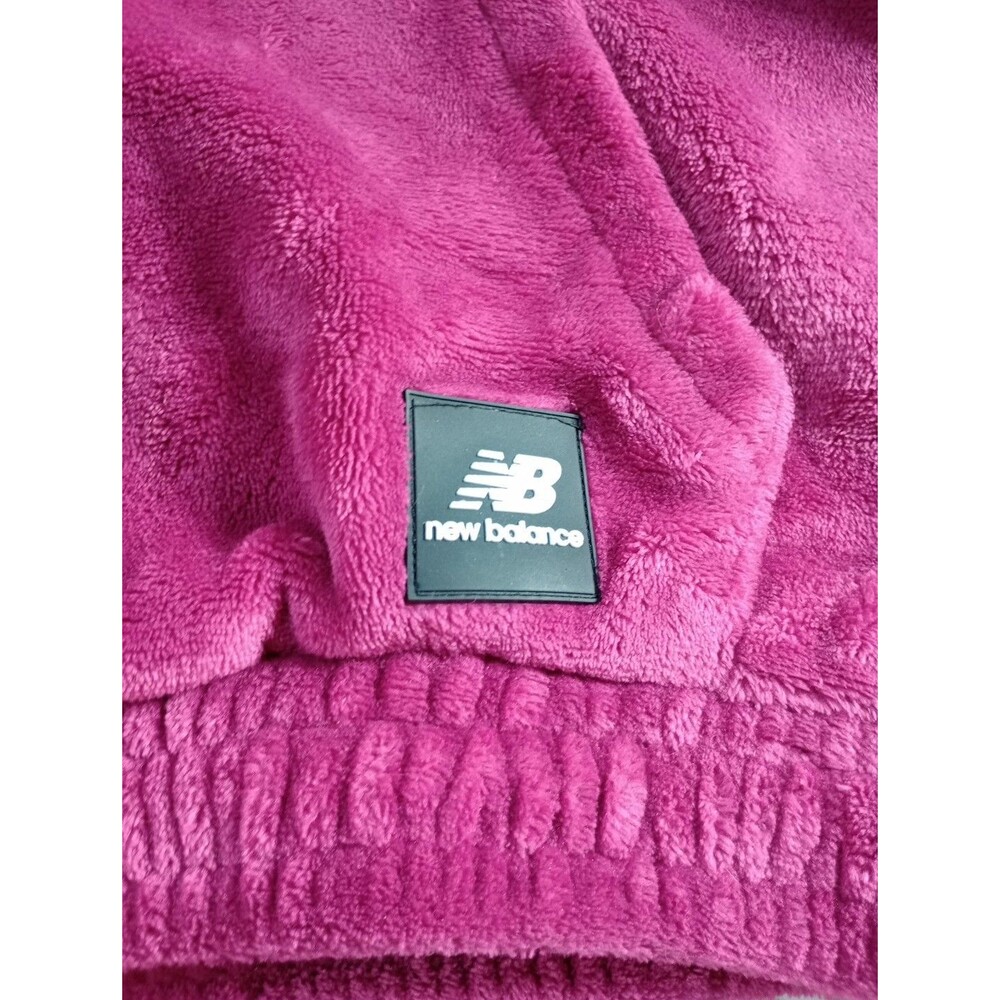 New Balance Kids Girls Pink Sherpa Hoodie Fuzzy Pullover Size Sz L (14/16) - Picture 9 of 11